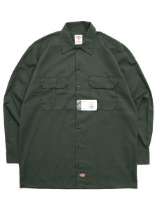 画像1: DICKIES L/S WORK SHIRT-OLIVE (1)