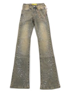 画像1: 【送料無料】GUAPI WMNS VINTAGE PINK PEARLS EMBELLISHED DENIM (1)