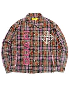 画像1: 【送料無料】GUAPI BLUSH PINK RHINESTONE FLANNEL JACKET (1)