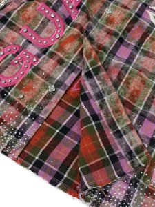 画像8: 【送料無料】GUAPI BLUSH PINK RHINESTONE FLANNEL JACKET (8)