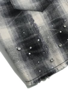 画像7: 【送料無料】GUAPI WMNS CLOUD GREY CROPPED FLANNEL JACKET (7)