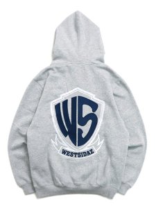 画像2: 【送料無料】WEST WEAR WS EMBROIDERY LOGO HOODIE GRAY (2)