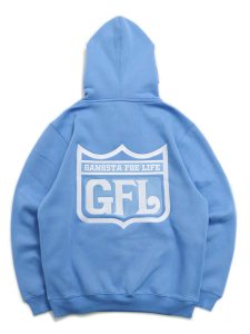 画像2: 【送料無料】WEST WEAR GFL EMBROIDERY LOGO HOODIE SAXE BLUE (2)