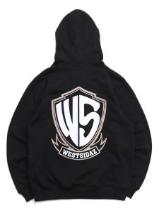 画像2: 【送料無料】WEST WEAR WS EMBROIDERY LOGO HOODIE BLACK (2)