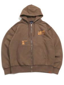 画像1: 【送料無料】INTERBREED WIP FADED ZIP HOODIE FADE BROWN (1)