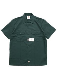 画像1: DICKIES S/S WORK SHIRT-GREEN (1)