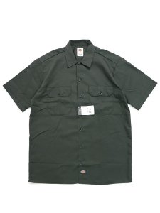 画像1: DICKIES S/S WORK SHIRT-OLIVE (1)