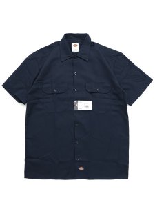 画像1: DICKIES S/S WORK SHIRT-DARK NAVY (1)