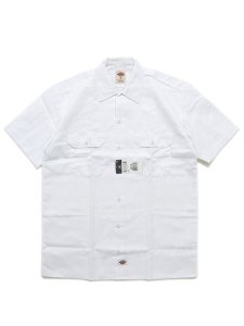 画像1: DICKIES S/S WORK SHIRT-WHITE (1)