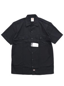 画像1: DICKIES S/S WORK SHIRT-BLACK (1)