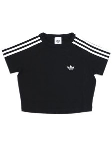 画像1: ADIDAS WMNS 3-STRIPES BABY TEE-BLACK/BLACK/WHITE (1)