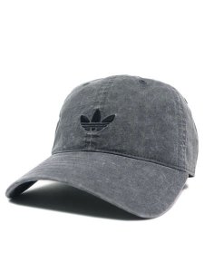 画像1: ADIDAS BASEBALL CAP WASHED-UTILITY BLACK (1)