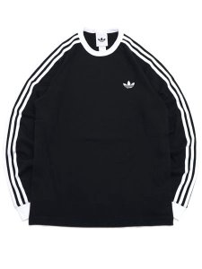 画像1: ADIDAS 3-STRIPES L/S TEE-BLACK (1)
