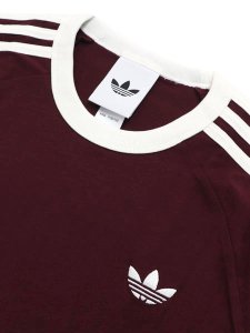 画像3: ADIDAS 3-STRIPES TEE-MAROON/OFF WHITE (3)