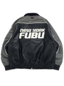 画像1: 【送料無料】FUBU FAUX LEATHER JACKET GRAY (1)