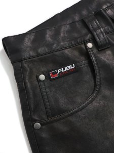 画像3: 【送料無料】FUBU FAUX LEATHER BUGGY PANTS BLACK (3)