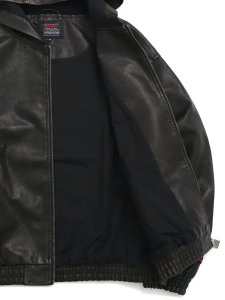 画像5: 【送料無料】FUBU FAUX LEATHER SHORT HOODED JACKET BLACK (5)