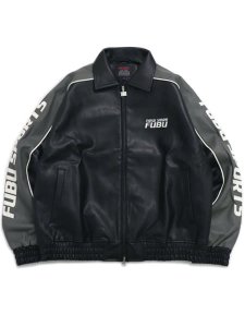 画像2: 【送料無料】FUBU FAUX LEATHER JACKET GRAY (2)