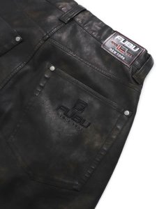 画像5: 【送料無料】FUBU FAUX LEATHER BUGGY PANTS BLACK (5)