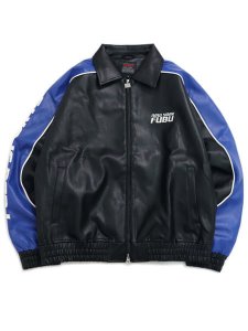 画像2: 【送料無料】FUBU FAUX LEATHER JACKET BLUE (2)