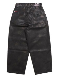 画像2: 【送料無料】FUBU FAUX LEATHER BUGGY PANTS BLACK (2)