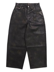 画像1: 【送料無料】FUBU FAUX LEATHER BUGGY PANTS BLACK (1)