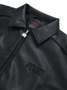 画像3: 【送料無料】FUBU FAUX LEATHER JACKET BLACK (3)