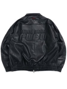 画像1: 【送料無料】FUBU FAUX LEATHER JACKET BLACK (1)