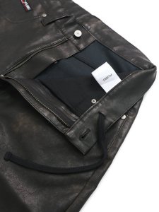 画像4: 【送料無料】FUBU FAUX LEATHER BUGGY PANTS BLACK (4)