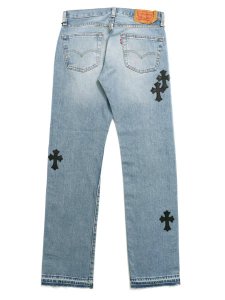 画像2: 【送料無料】ADVANCE LEVIS 501 CROSS LEATHER LT BLUE BLACK (2)