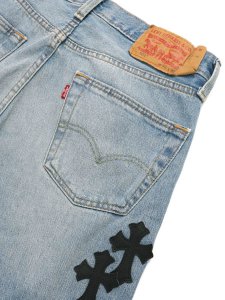 画像5: 【送料無料】ADVANCE LEVIS 501 CROSS LEATHER LT BLUE BLACK (5)