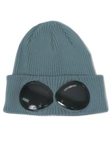画像1: 【送料無料】C.P.COMPANY COTTON GOGGLE BEANIE SILVER BLUE (1)