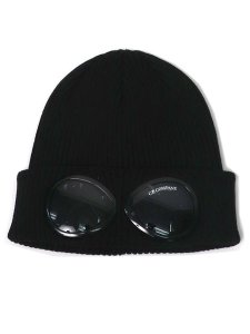 画像1: 【送料無料】C.P.COMPANY COTTON GOGGLE BEANIE BLACK (1)