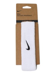 画像1: NIKE SWOOSH CLASSIC HEAD BAND-WHITE/BLACK (1)
