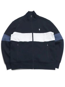 画像1: 【送料無料】POLO RALPH LAUREN PIECE-STRIPED DOUBLE-KNIT TRACK JACKET (1)