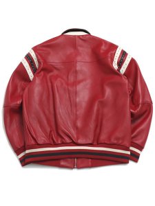 画像2: 【送料無料】PELLE PELLE ENCRUSTED VARSITY JACKET CABERNET/BLACK (2)