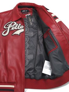 画像6: 【送料無料】PELLE PELLE ENCRUSTED VARSITY JACKET CABERNET/BLACK (6)