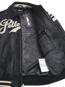 画像6: 【送料無料】PELLE PELLE ENCRUSTED VARSITY JACKET BLACK/IVORY (6)