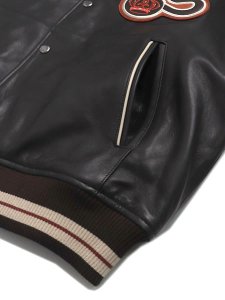 画像5: 【送料無料】AVIREX VARSITY JACKET THE KINGS DARK BROWN (5)