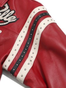 画像4: 【送料無料】PELLE PELLE ENCRUSTED VARSITY JACKET CABERNET/BLACK (4)
