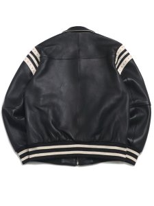 画像2: 【送料無料】PELLE PELLE ENCRUSTED VARSITY JACKET BLACK/IVORY (2)