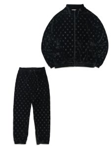 画像1: 【送料無料】WEST WEAR WS LOGO VELOUR SETUP BLACK (1)