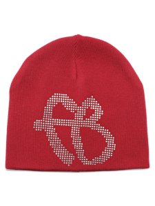 画像1: FUBU RHINESTONE BEANIE RED (1)