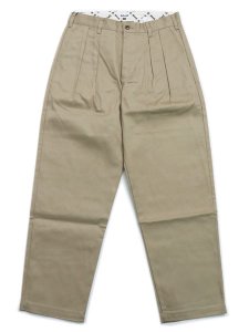 画像1: 【送料無料】SCHOTTTC TC DOUBLE PLEATED WIDE PANTS KHAKI (1)