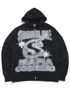 画像1: 【送料無料】COOKIES CLOTHING SHORELINE AIR IT OUT ZIP HOODIE BLK/GRY (1)