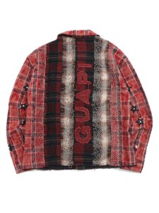 画像2: 【送料無料】GUAPI BLOOD RED PATCH FLANNEL (2)
