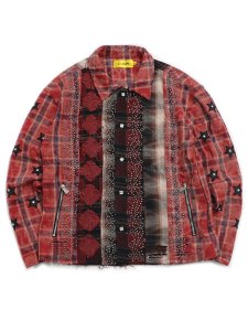 画像1: 【送料無料】GUAPI BLOOD RED PATCH FLANNEL (1)