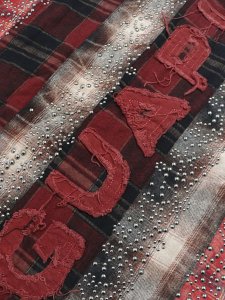 画像4: 【送料無料】GUAPI BLOOD RED PATCH FLANNEL (4)