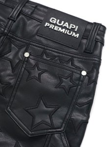 画像5: 【送料無料】GUAPI OBSIDIAN BLACK STARS LEATHER PANT (5)