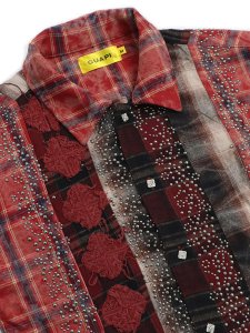 画像3: 【送料無料】GUAPI BLOOD RED PATCH FLANNEL (3)